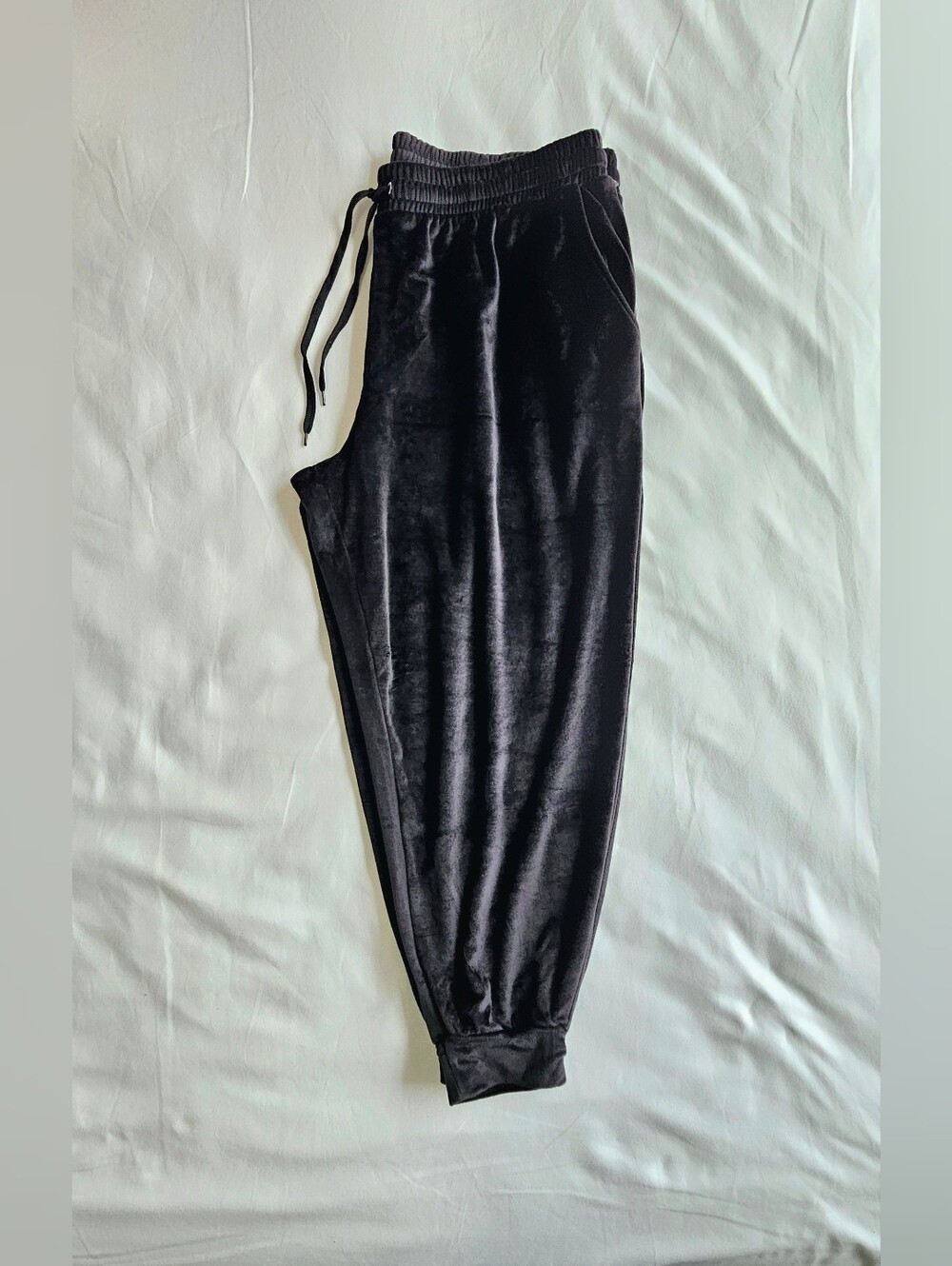 NWOT Rue21 Women's Plus Size 3X Black Velour Drawstring Joggers